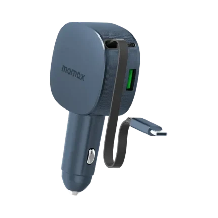 Momax 1-Move⁺ 2-Port 60W Car Charger With Built-In Type C Cable